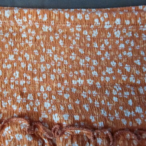 NWOT Floral Print Mini Skirt XL Smocked Waist Cottagecore BOHO Hippie Rose - Picture 2 of 9